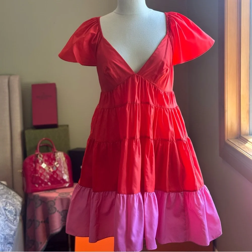 STAUD "Corsica" Sundress 🌈BNWOT🌈 "Wild Orchid and Tomato" - Picture 8 of 12